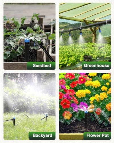 230FT Drip Irrigation System with 1/2" 1/4" Irrigation Tubing and Emitters