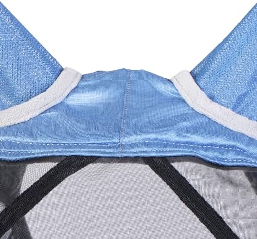 Harrison Howard CareMaster Pro Luminous Horse Fly Mask Large Eye Space Long Nose with Ears UV Protection for Horse Royal Blue S Pony