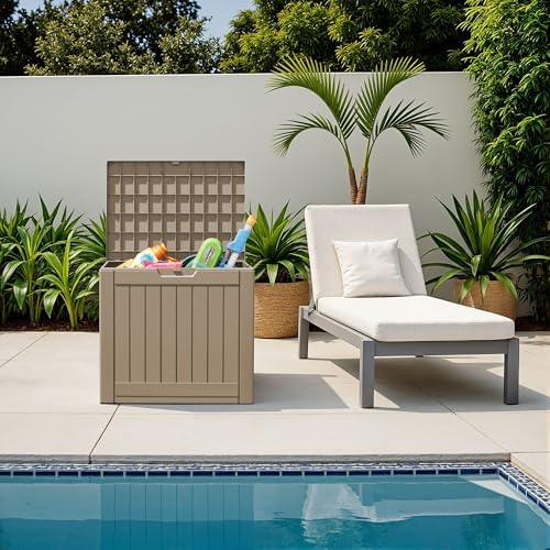 Flamaker Resin Deck Box 40 Gallon Waterproof Outdoor Storage Box