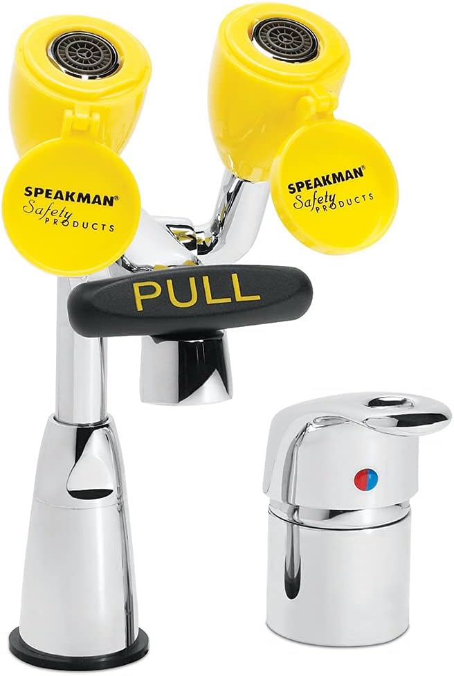 Speakman Eyesaver Classic SEF-1800-CA-TW Faucet with Eyewash TMV, 14.50 x 13.50 x 24.50 inches, Polished Chrome