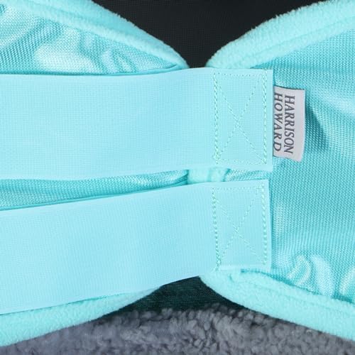 Harrison Howard CareMaster Pro Luminous Horse Fly Mask Large Eye Space Long Nose with Ears UV Protection for Horse Summer Mint XL Extra Full