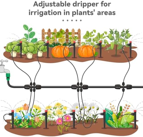 Drip Irrigation Emitters for 1/4" Tubing: 25pcs Drippers with Lock Barbed