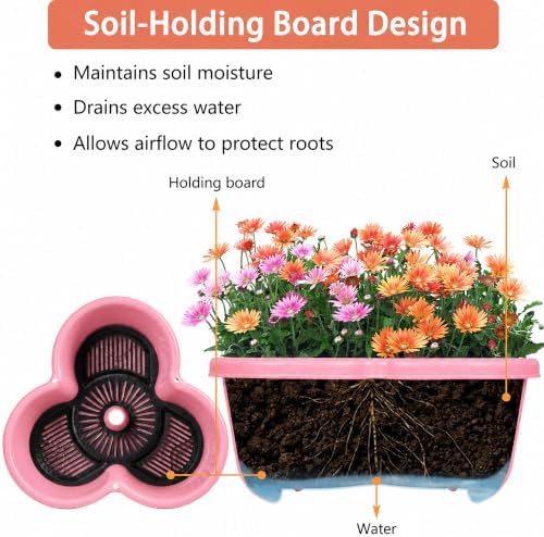 VECELO 7 Tier Vertical Garden Planter, Self Watering Stackable Planters with Wheels for Strawberries, Herbs, Flowers, Vegetables, Multicolor