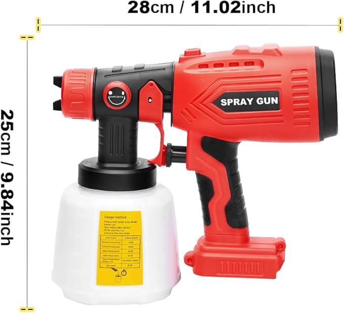 Paint Sprayer Compatible with Craftsman 20V Lithium Battery, Cordless Paint Sprayer HVLP Spray Gun with Copper Nozzle, 200W Power Easy to Clean for Home Interior,Exterior, Renovation(Tool Only)