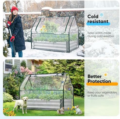 Quictent Raised Garden Bed with Cover 4x2.5x1 FT