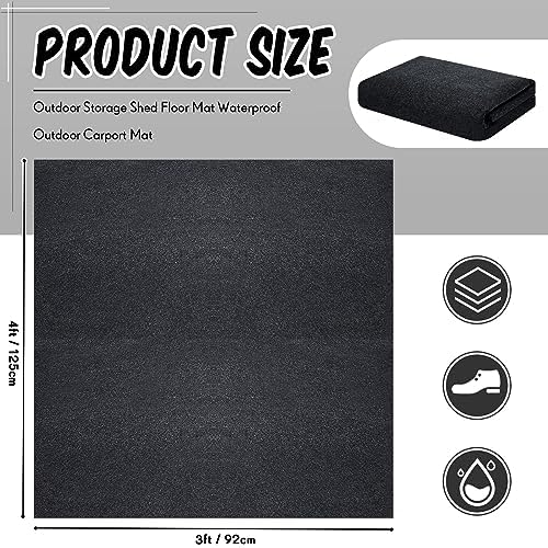 Outdoor Shed Floor Mat 4 x 3 ft, Waterproof Non Slip Rug for Patio Storage