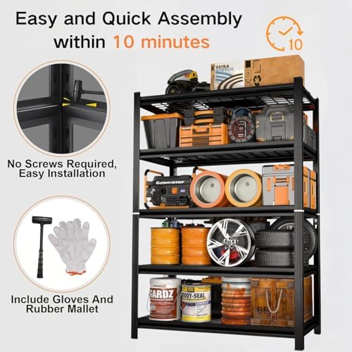 Garage Shelving, Heavy Duty Storage Shelves, Adjustable Boltless Units
