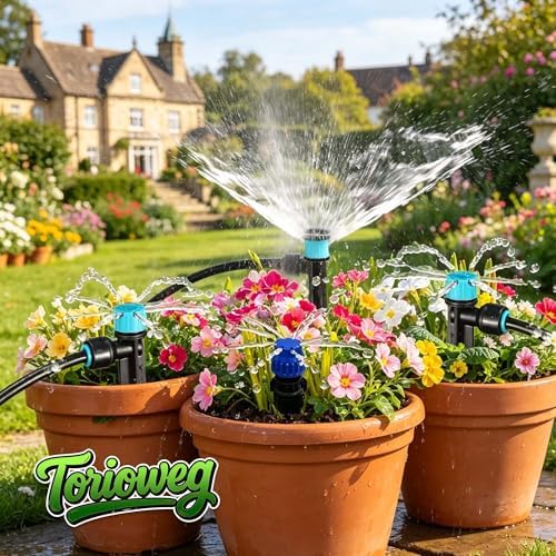 Upgraded Copper Connectors Drip Irrigation Kit (16FT+79FT)