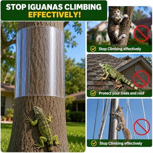 Squirrel Tree Guard, 59IN x 16IN Iguana Tree Wrap, Thickened PET Plastic Tree Trunk Protector Guard for Iguana Prevention,Squirrel Baffle for Bird Feeder Poles, Anti-Reptiles Climbing Barrier