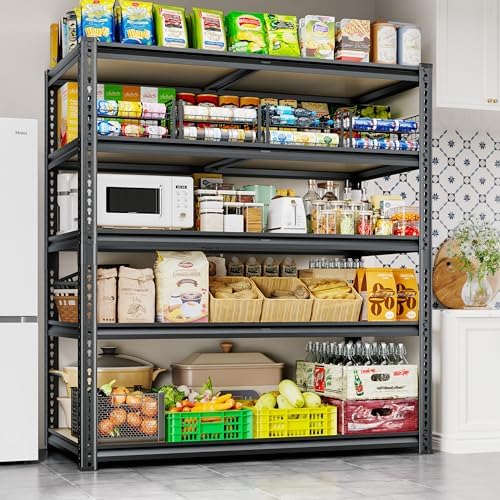CypBed Storage Shelves, 5 Tier,2425LBS 40" W × 20" D × 72" H, Black