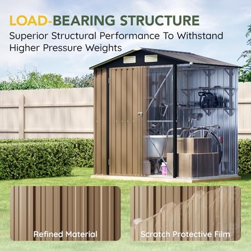 Breezz Outdoor Steel Storage Shed, 4 x 6 ft