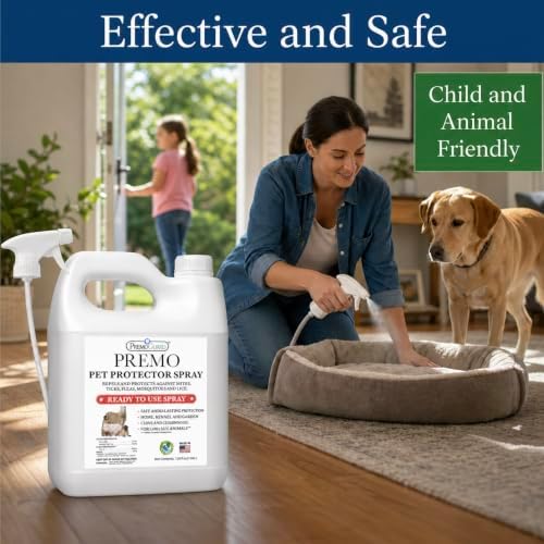 Premo Guard Pet Protector Spray, Kills Mites, Fleas, and Ticks Naturally