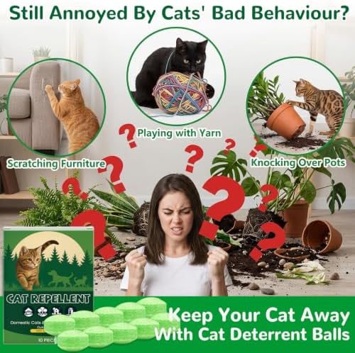Natural Cat Deterrent Balls, Waterproof Indoor Outdoor Garden Shield