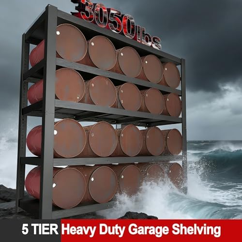 84" H Garage Shelving,Storage Shelves 3050LBS Heavy Duty Storage Shelves,Adjustable Metal Shelving,for Garage,Warehouse,Basement,Pantry 84" H x 55" W x 24" D