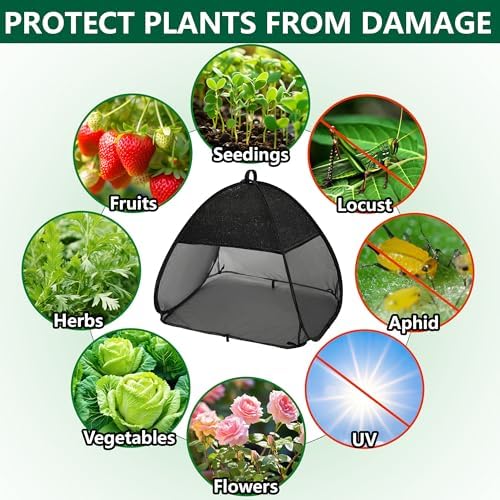 2Pcs Pop Up Garden Netting Bug and Shade Cover,Plant Sun Shade Netting Tent