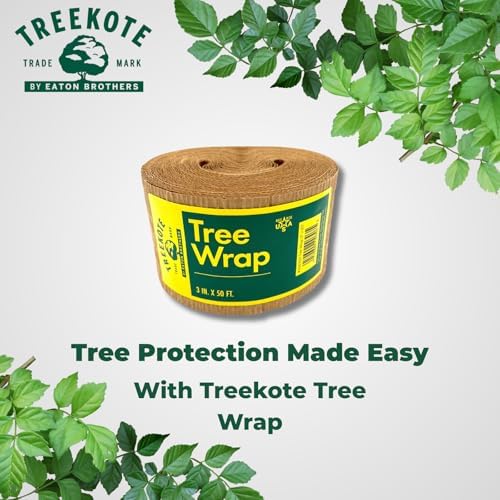 Treekote 3"x50' Tree Wrap - Weather Resistant Tree Protection - Tree Trunk Wrap for Frost, Sun and Moisture - Tree Guard for Fruit trees, Shrubs and Saplings - Non Toxic
