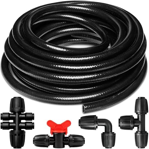 CARPATHEN 1/2" Irrigation Tubing for Drip System Kit, 50 feet + Accessories