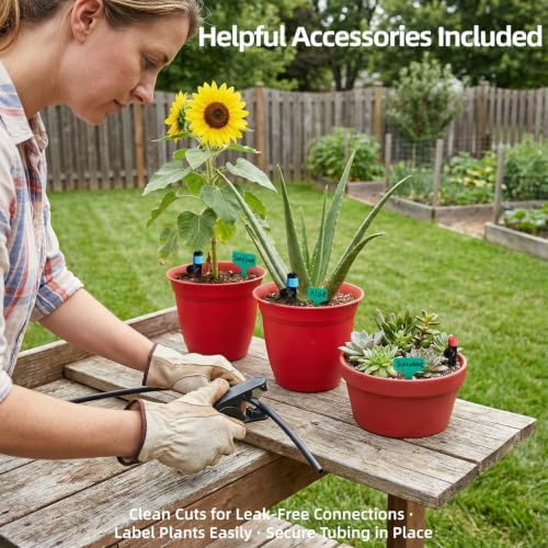 100FT Drip Irrigation Kit, 30 Adjustable Emitters, Quick Connect System