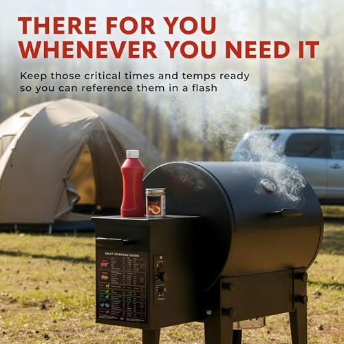 XL Meat Temperature & BBQ Smoker Guide Magnet - Wood, Time & Temp, 8.5x11