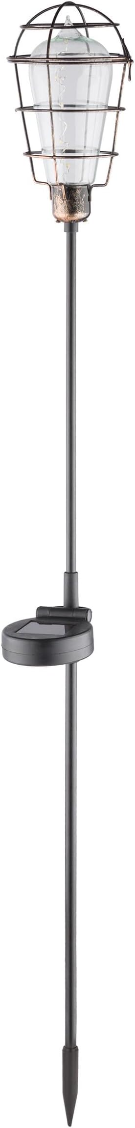 Alpine Corporation 34" Tall Outdoor Solar Powered Edison Bulb Garden LED Stake - Set of 2
