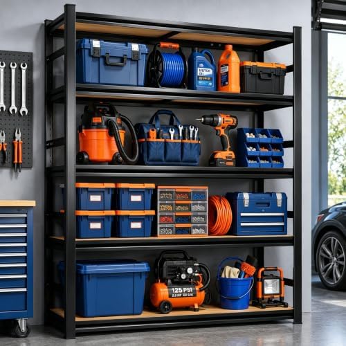 PRESTELION Garage Shelving Heavy Duty Metal Unit Adjustable 5-Tier