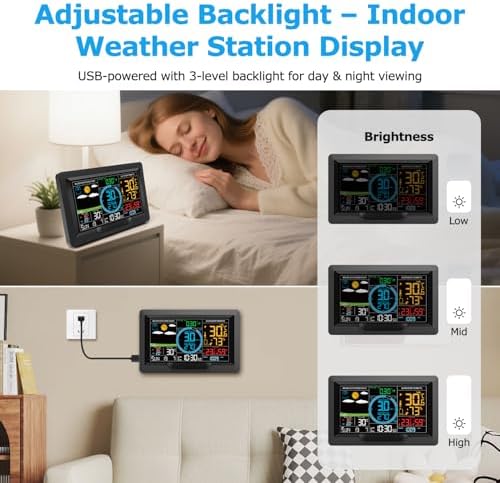 Wireless Weather Station with Outdoor Sensor, 10-in-1 Weather Monitor
