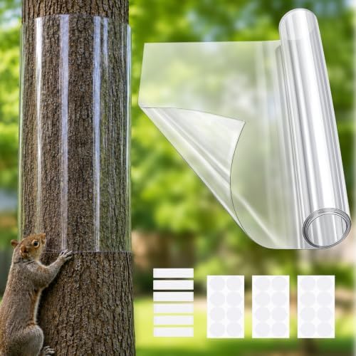 Squirrel Tree Guard, 59IN x 16IN Iguana Tree Wrap, Thickened PET Plastic Tree Trunk Protector Guard for Iguana Prevention,Squirrel Baffle for Bird Feeder Poles, Anti-Reptiles Climbing Barrier