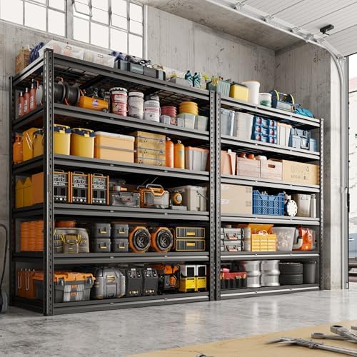 REIBII 6 Tier Heavy Duty Storage Shelving for Garage Basement Warehouse