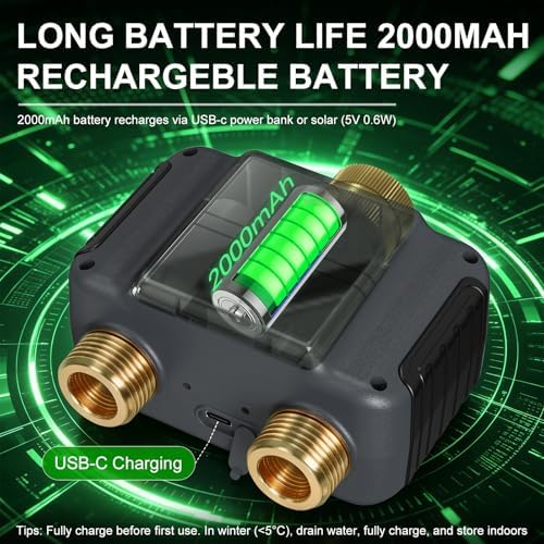 120FT WiFi Solar Drip Irrigation System, Dual Zone Timer