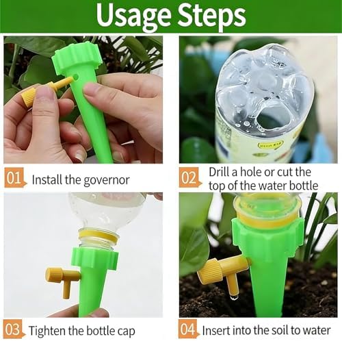 22pcs Plant Self Watering Insert Spikes Device Indoor,Automatic Water Control System with Slow Release Valve,Adjustable Water Volume Drip Irrigation Control System,Enjoy Your Vacation