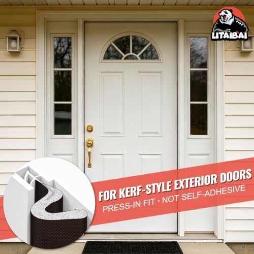 Litaibai 26 ft Kerf Weather Stripping Door Seal for Exterior Doors, Brown