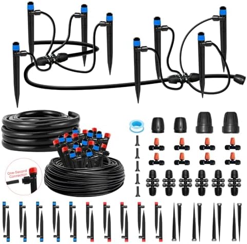 Drip Irrigation Kit for Garden, Quick-Connect Plant Watering System 150FT