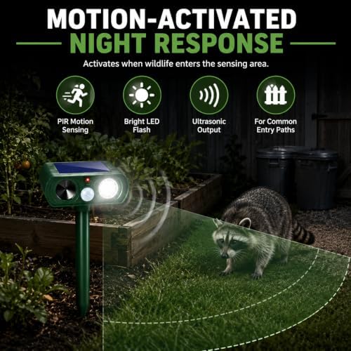 Sonic Fortress Pro Deer Repellent Device Solar Ultrasonic Animal Repellent