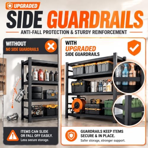 PRESTELION Garage Shelving 3000 LBS Adjustable Metal Storage Shelves