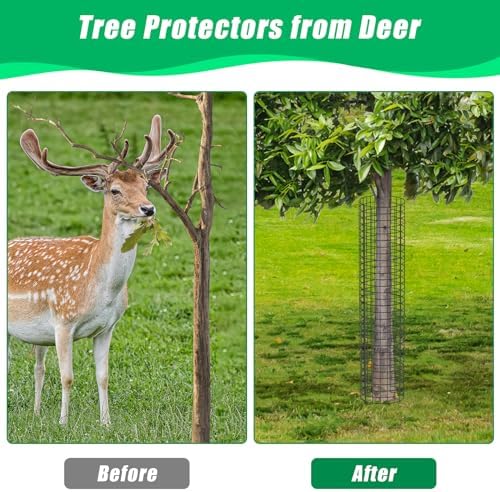 UQM 12 Pack Tree Trunk Protector, 24 Pcs Metal Tree Guards Trunk Protector