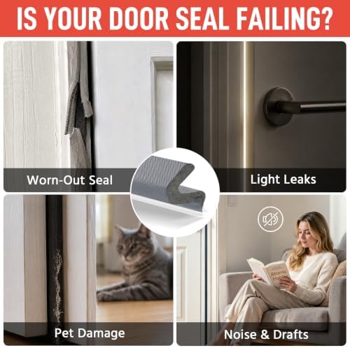 Litaibai 40 ft Kerf Weather Stripping Door Seal for Exterior Doors, Gray