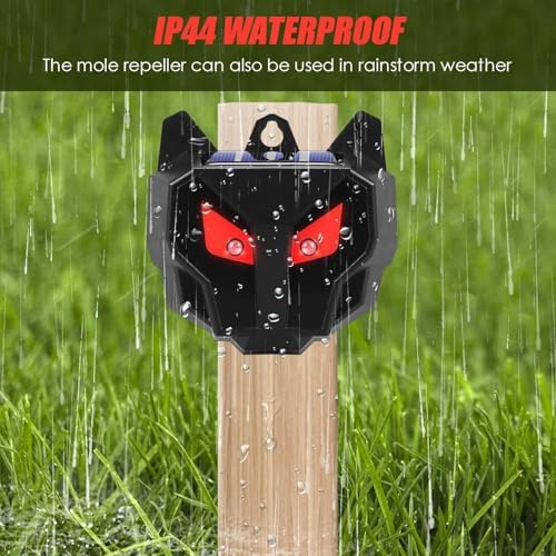 Solar Nocturnal Animal Repeller Outdoor with Predator Eyes Auto Activate Predator Deterrent Guard Lights for Coyote Skunk Deer Fox Raccoon,Nighttime Protection for Chicken Coop Yard Garden, 4 Pack