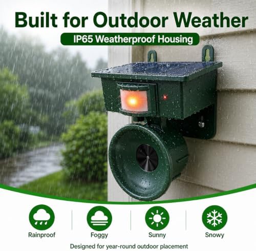 2026 Upgraded Solar Ultrasonic Bird Repeller Outdoor & Geese Deterrent