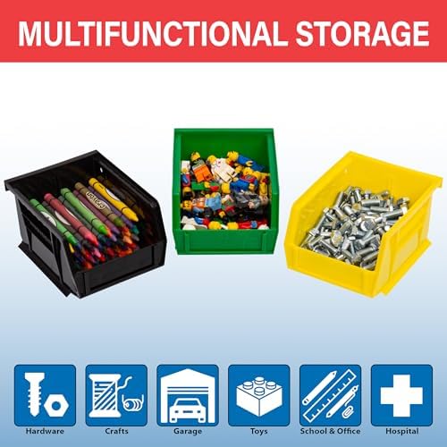 Akro-Mils 30210 AkroBins Plastic Storage Bins, 5"x4"x3", Clear, 24-Pack