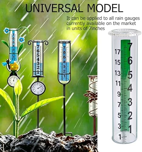 JOYBEE 7" Capacity Antifreeze Plastic Rain Gauge Replacement Tube for Outdoors Yard Garden(2 pcs Green)