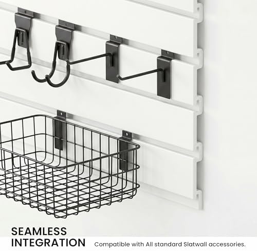 SMARTSTANDARD White 4x8 FT Slatwall Panel Set for Sports Storage