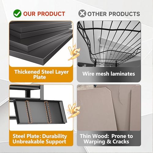 Garage Shelving,2-in-1 Adjustable Storage Shelves with Guard