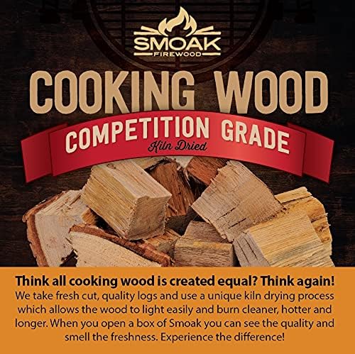 Smoak Firewood’s Cooking Wood Chunks (Competition Grade) USDA Certified for Smoking, Grilling or Barbequing (Hickory 25-30lbs 1728 Cubic in.)