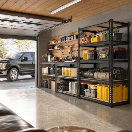 DurayLoly 2 Pack Storage Shelves Adjustable and Wobble-Free Rack for Garage