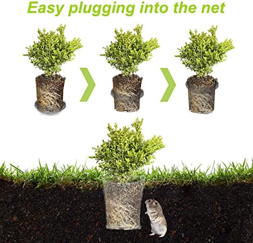 Keebgyy Metal Mesh Bag, Gophers Resistant Stainless Steel Mesh, Stainless Steel Wire Mesh Vole Mesh Metal Mesh Bag, Flowers Rodent Proof Wire Baskets for Plants, Planter for Garden Lawn(#4)