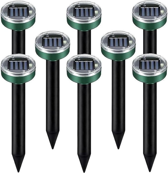 Ultrasonic Mole Repellent Solar Powered Gopher Repellent, Vole Repellent Mole Repellent for Lawn Garden Yard Waterproof Get Rid of Moles Voles Gophers Rats Rodents