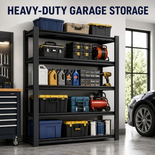 SAWJEC 72" H Garage Shelving Unit, 48" W x 24" D Heavy Duty Rack