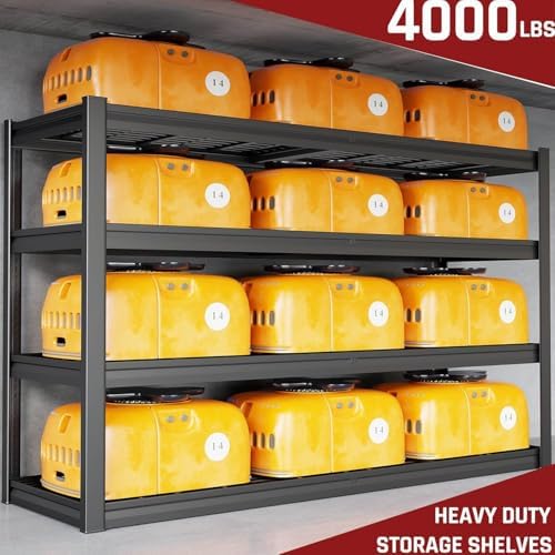 67" W Garage Shelving Heavy Duty, 36" D Garage Shelves, 68" H Adjustable Storage Shelving Unit, Commercial Metal Shelves for Warehouse, Basement, Shop, 67" W x 36" D x 68" H,2 Pack