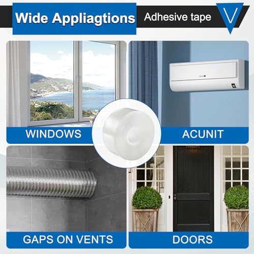 Window Insulation Tape for Winter Heavy Duty Weather Stripping Sealing Film Tape Draft Stopper 3 in x 33 Ft Keep Warm & Save Energy Easy Apply & Remove for Doors and Windows