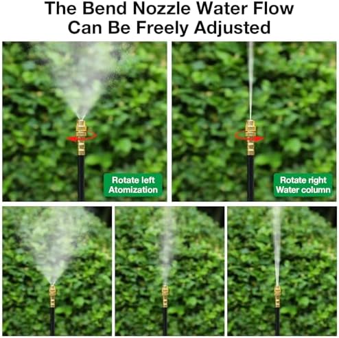 MIXC 50Ft 1/4" Drip Irrigation System,2026-Upgrade Garden Irrigation Kit with 12pcs Adjustable Copper Nozzles,Automatic Atomizing Watering System for Outdoor Plants,Raised Bed,Yard,Potted Plant,Lawn